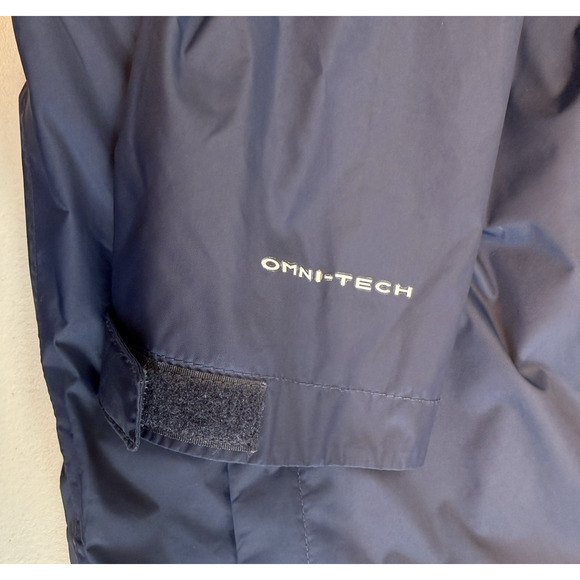 Columbia Omni-Tech Rain Wind Hooded Full Zip Blue Jacket Coat Boys L 14/16 - Picture 6 of 8